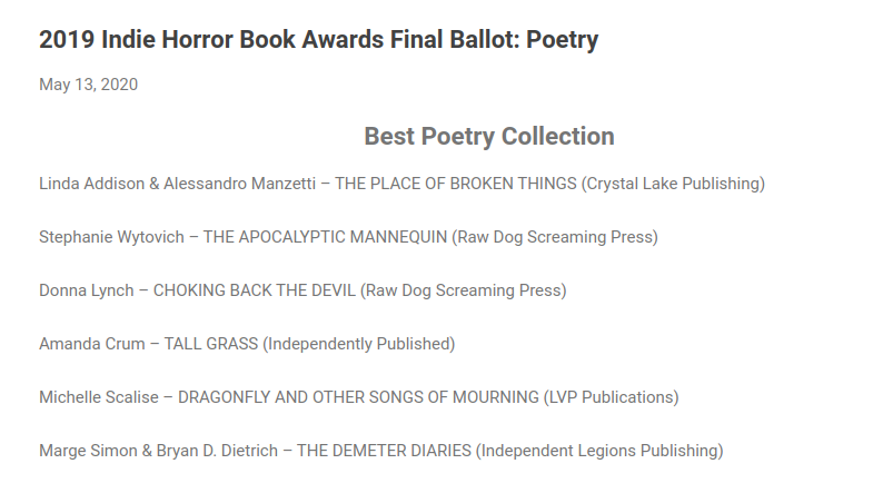 2019_Indie_Horror_Book_Awards_Final_Ballot_Poetry